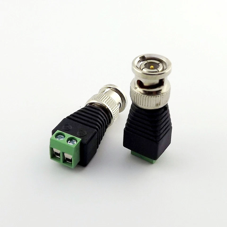 10pcs Coax CAT5 To CCTV Coaxial Camera BNC Male Plug Video Balun Screw Connector - Image 3 of 4