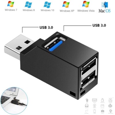 USB 3.0 HUB 3 Port Verteiler Adapter für PC Laptop Macbook Notebook HIGH SPEED