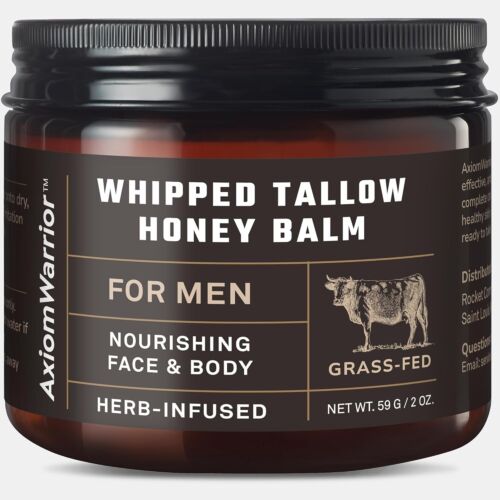 Beef Tallow for Skin - Organic Grass-Fed Whipped Beef Tallow and Honey Balm
