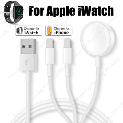 For Apple Watch iWatch SE 6 5 4 3 2 1 iPhone Magnetic Charger 3 in1 USB Cable