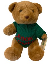 HOLIDAY WORKSHOP  12 Jointed Bear W/Green Sweater  1997