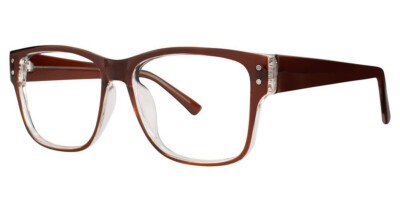 MODERN OPTICAL APPROACH UNISEX PLASTIC EYEGLASSES 52-16-140 BRN/CRY W/ SOFT CASE