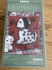 Caron Natura Latch Hook Kit "Spot" Dalmatian Dog 12" x 12" Puppy Red Black White