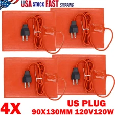 4X 120W 120V Car Engine Oil Pan Sump Tank Heater Plate Plug Silicone Heating Pad