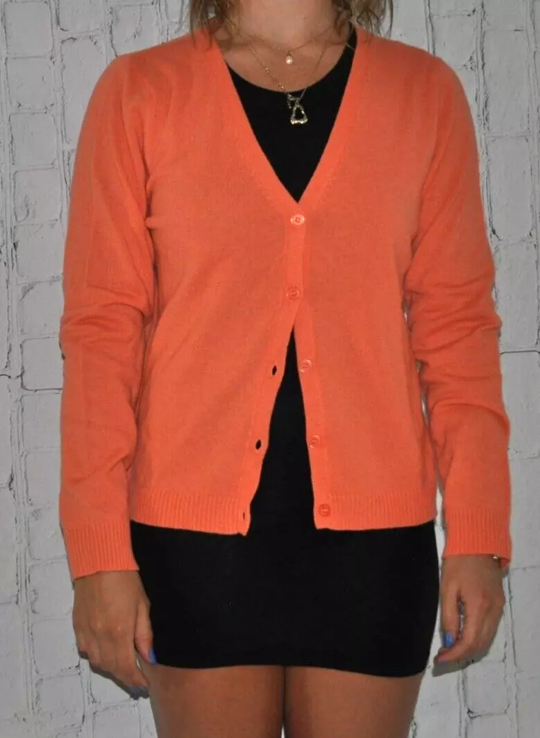 Womens orange clearance cardigan