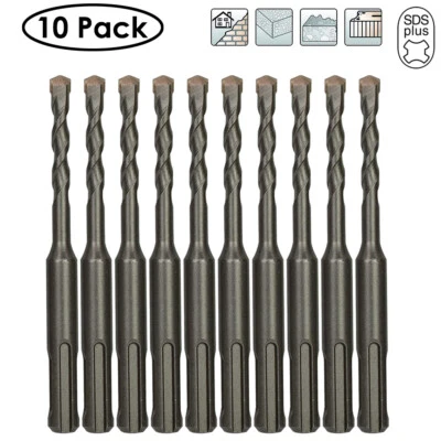 Drillforce 10PCS 1/4" X4" Rotary Hammer Drill SDS+ Masonry Concrete Drill Bits
