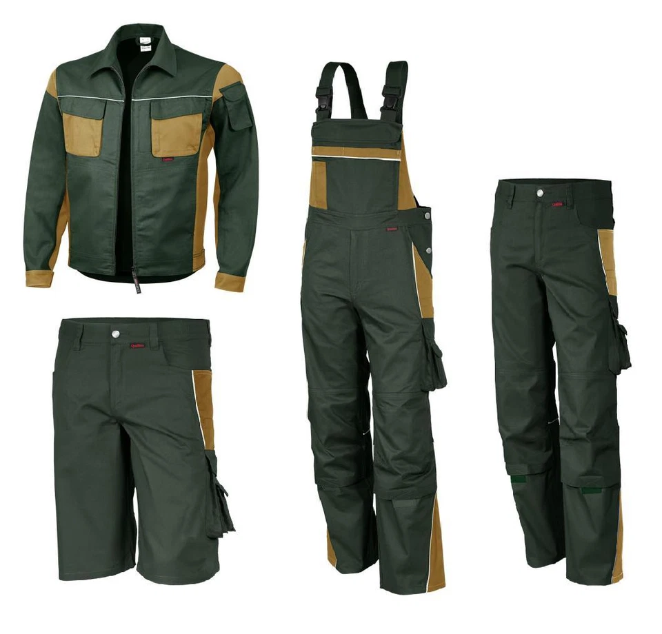 QUALITEX PRO Latzhose Bundhose Arbeitsjacke Arbeitshose / oliv- khaki