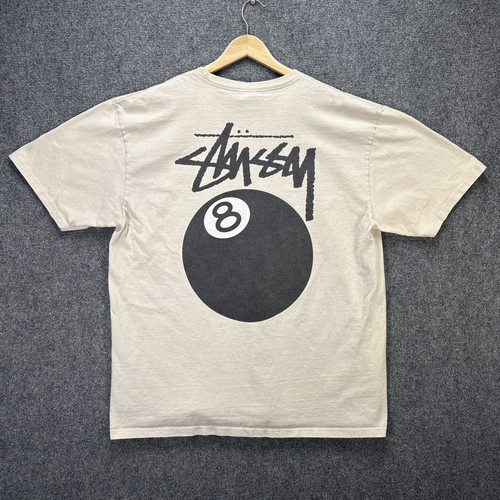 Vintage Stussy Shirt Mens XL Brown 90s Remixed Classics 8 Ball Eight Skate Tan