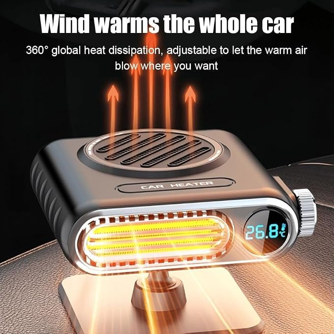 1500W Digital Electric Car Heater 12V DC Heating Fan Defogger Defroster ...