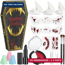 3 Pairs Fake Fangs Vampire Teeth Halloween Makeup Cosplay Kit