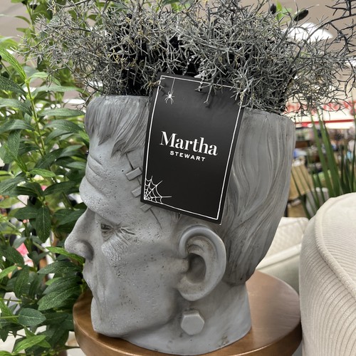 Martha Stewart Frankenstein Kopf Pflanzgefäß Halloween 12,5 "groß mal ca. 7" - Bild 2 von 3