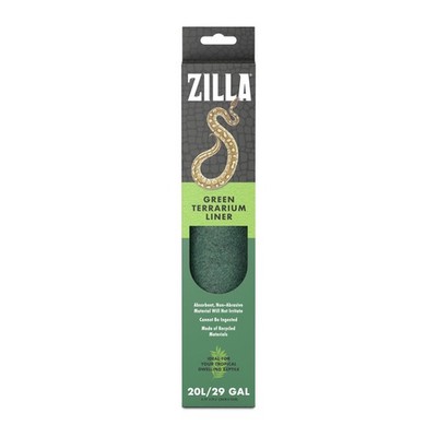 Zilla Reptile Terrarium Bedding Substrate Floor Liner, Green, 20L/29G, 11.75'' x