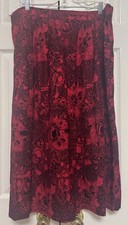 Vintage JP Collections Womens Plus Size 24 Skirt Black Red Floral VTG 80  s 90  s
