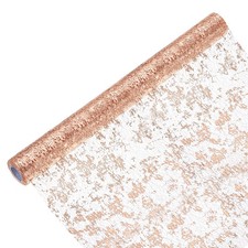 Rose Gold Table Runner Roll 20" x 15 Feet Sequin Foil Metallic Mesh Table Runner