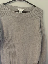 Vintage Spiegel Sweater Womens M Blue Gray Long Sleeve Knit  Cardigan