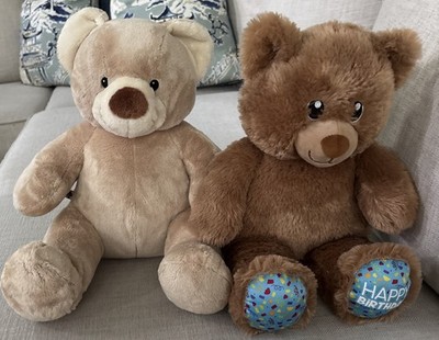 Build A Bear B-A-B Set Of 2 Bears Birthday Bear And Velvet Hugs Brown Tan Plush