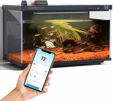 Smart Aquarium 5 Gallon Glass Fish Tank, Self Cleaning System Efficiency Filter