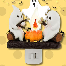 Ghosts Roasting Campfire Flicker Flame Night Light, Ghost Roasting Marshmallows