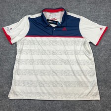 Adidas Climacool Polo Shirt Mens 2XL Navy White 2D Camo Stripe Performance Golf