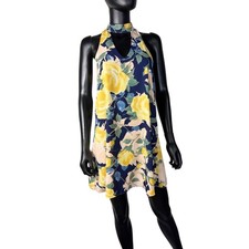 Lulus Floral Print Halter Neck Sleeveless Mini Dress - Size Small