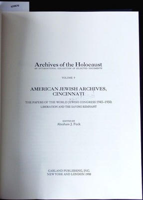 American Jewish Archives, Cincinnati. The papers of the world Jewish Congress 19