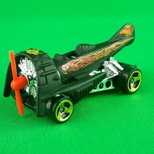 2002 Hot Wheels #146 Dogfighter Matte Black Mainline Gold 3SP Loose