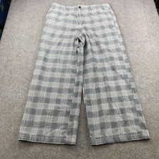 American Eagle Outfitters Pants Womens 18 Gray Plaid Wide Leg Dress Trouser Work
