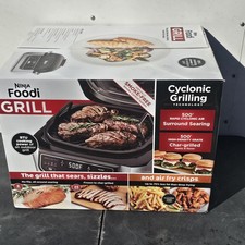 Ninja Foodi Grill AG300 Friggitrice ad Aria Ciclonica Elettrica da Interno Antiaderente Ceramica Nero