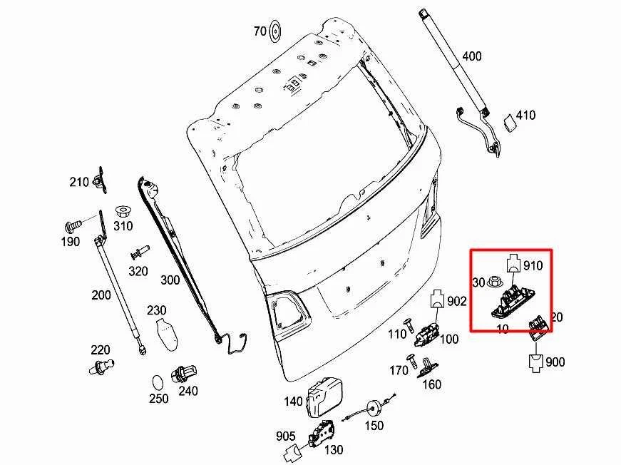 2012-15 梅赛德斯-奔驰 ML350 后升降门释放开启器手柄带备用摄像头 — 第 2/4 张图片