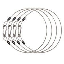 LAICCUM 4 Pack Stage Light Safety Cables 4pcs x 2 Feet, 1/8" Dia Silver