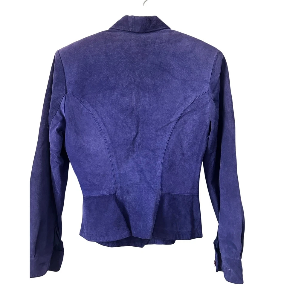  Vintage Maxima Neiman Marcus Purple Suede Crop Jacket size 4 - Image 3 of 4