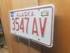Alaska 1980 License  Plate 3547AV  Has Two Extra Holes — photo 3
