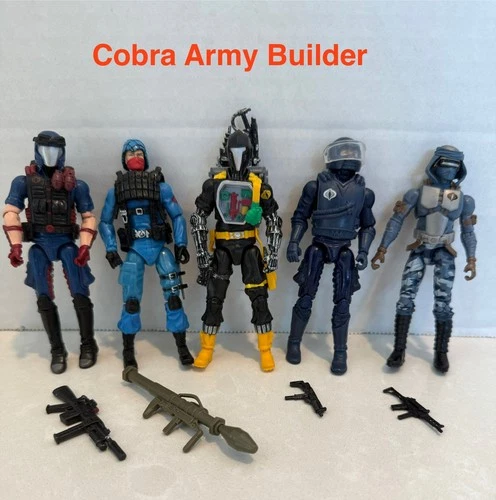 GI Joe 25th Modern 1:18 3.75 inch Hasbro COBRA TROOPER ARMY BUILDER LOT x5