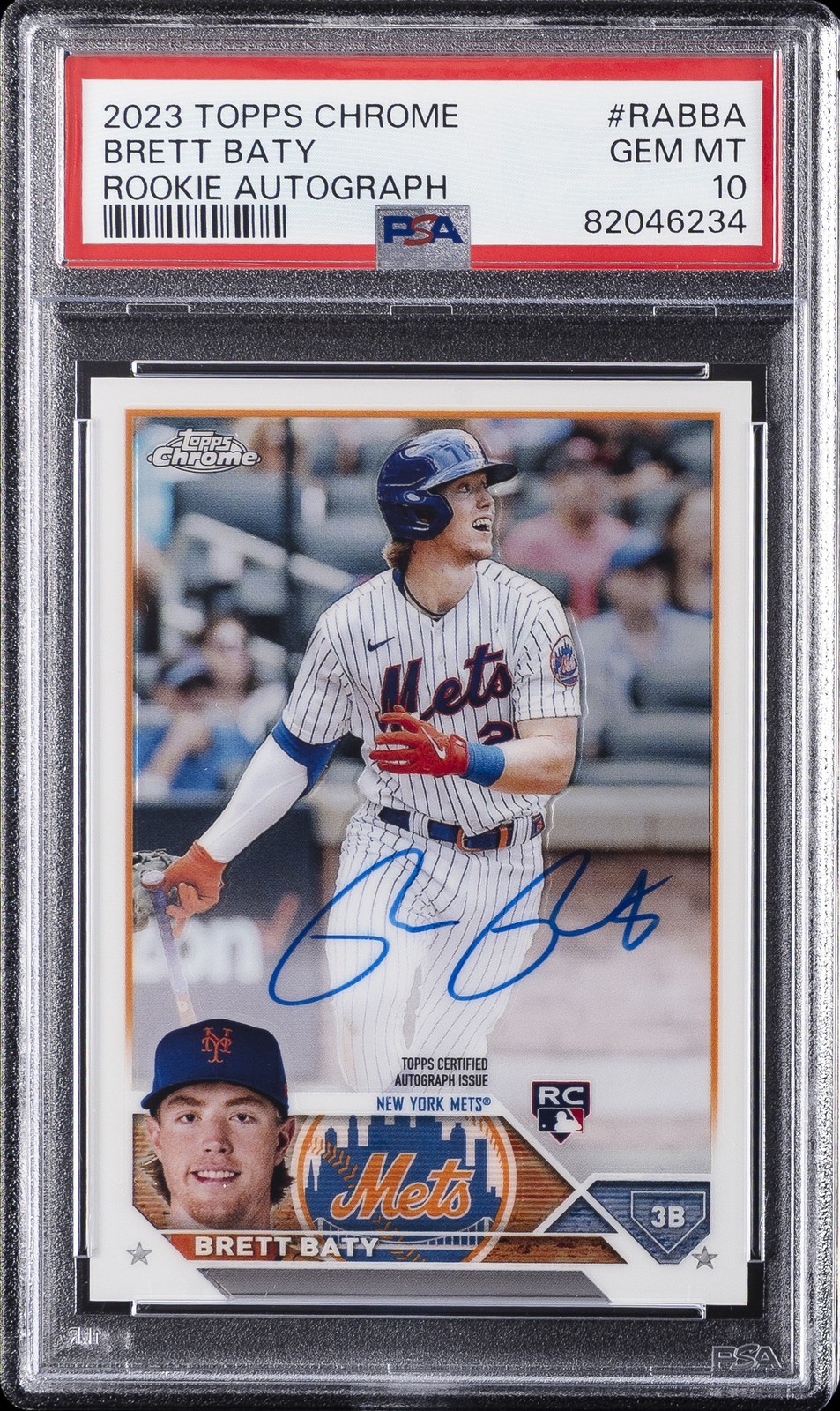 2023 TOPPS CHROME RC AUTO #RABBA BRETT BATY ROOKIE RC PSA 10