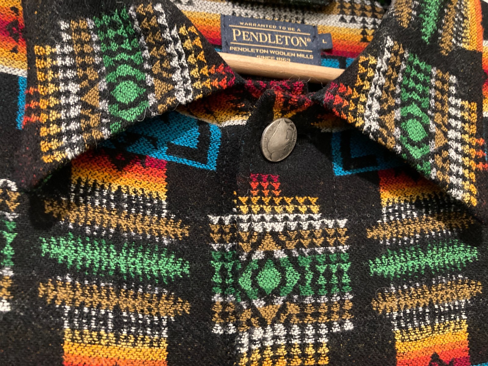 Pendleton Wool Jacket Black Chief Joseph Mens Lar… - image 5