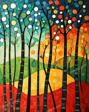 Fotografía 8x10 impresión artística colorida bosque árboles imagen fotografía abstracta #8043
