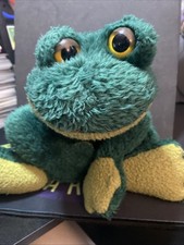 Russ Berrie Fleegle the Green Frog Fuzzy Plush Toy 16" Vintage