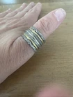 Vintage PZ PAZ Two Tone Gold Sterling Silver Set Of 7 Stackable Ring Sz 11