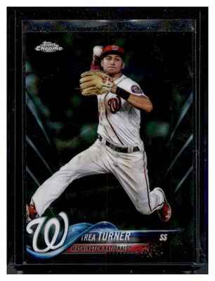 2018 Topps Chrome #146 Trea Turner Green Refractor #/99