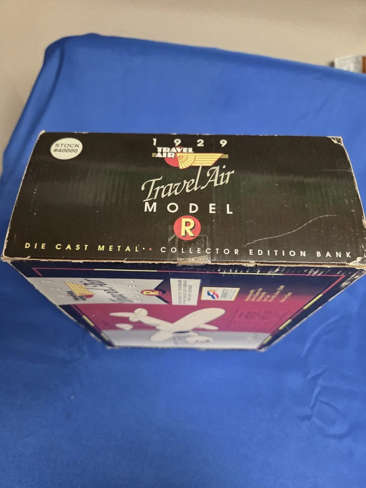 Banco de monedas TravelAir 1929 modelo R Wrigley's doble como nuevo goma de mascar avión nuevo en caja Foto 4 de 4