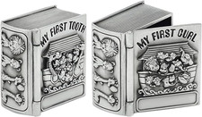 2Pcs My First Curl and My First Tooth Keepsake Box Antique Silver Tooth Collecti