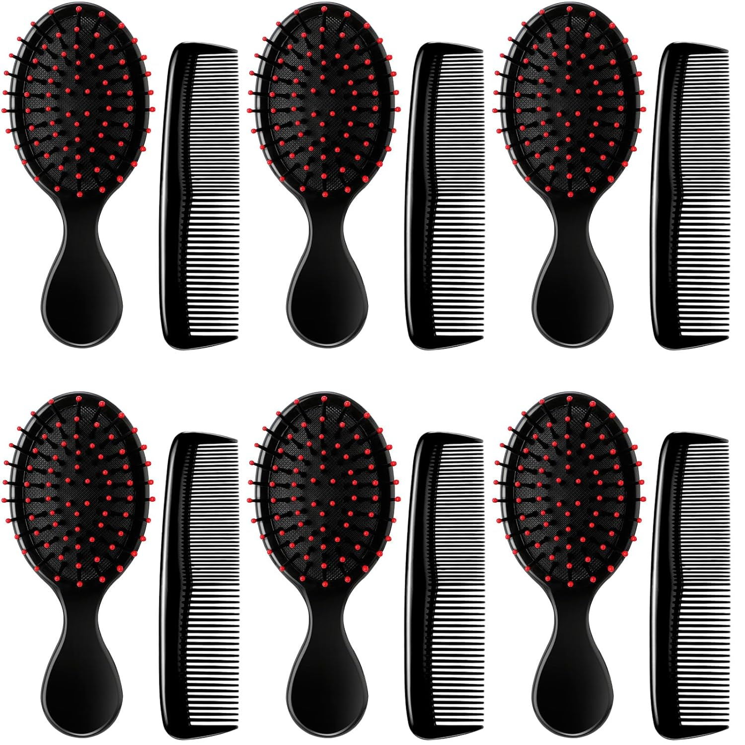 12 Pack Wet Small Hair Brush Combs Set, 6 Detangler Mini Brush Detangling Travel