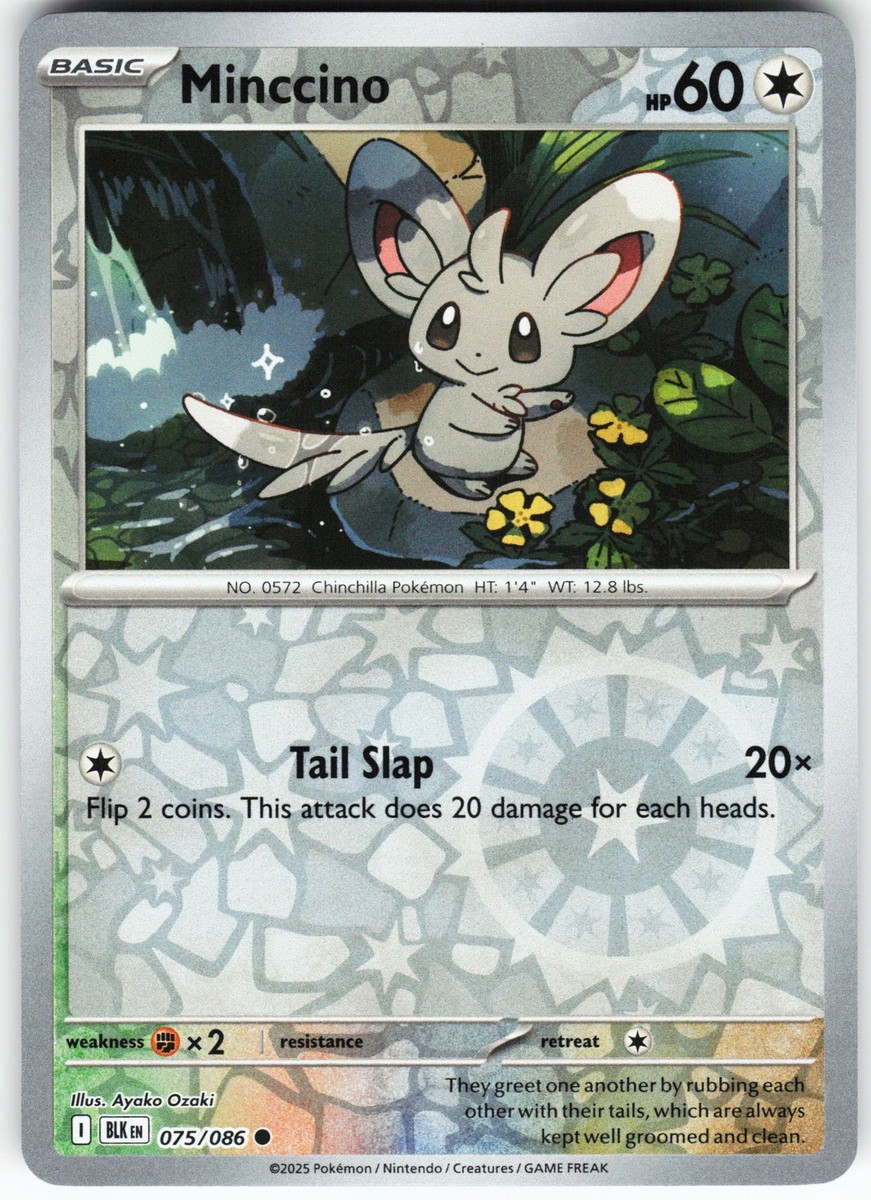 Minccino 075/086 Pokemon SV: Black Bolt Reverse Holo Common NM/LP