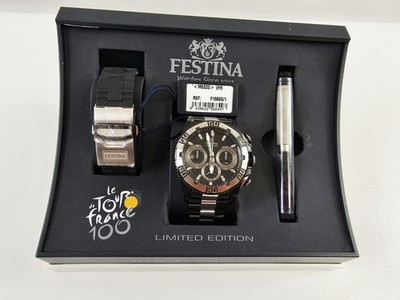 2013 Festina F16660 Le Tour de France Chronograph Watch w/Extra Band Box - Works