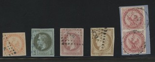 COLONIES GENERALES LOT 6 TIMBRES SONT SUPERBE PAIRE 80c AIGLE