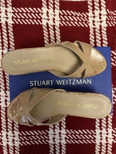 Stuart Weitzman Carmen Platform Wedge Slide Size  8 Color Adobe (Nude)  Spain
