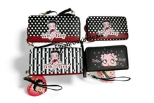 NEW WOMENS BETTY BOOP  BLACK RED WHITE CROSS BODY - WRISTLET OR MEDIUM WRISTLET