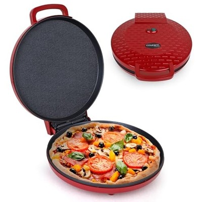  Pizza Maker 12 inch Pizzas Machine, Newly improved Cool-touch Classy red