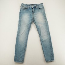 True Religion Halle Light Wash Blue Mid-Rise Super Skinny Slim-Fit Jeans Size 28