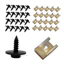40 PCS Mudguard Fender Liner Screws and U-Nut Kit, Car Body Bumper Fixing